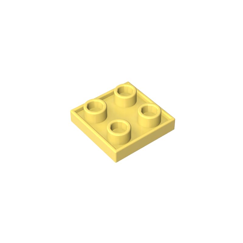 2x2 Double-Sided Plate MOC Building Blocks, Bright Light Yellow, 50 PCS — image 1