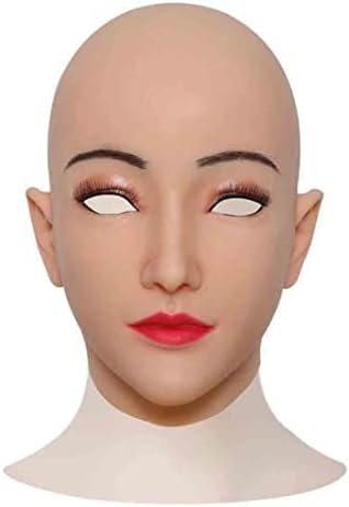 SUAISKR Realistic Silicone Mask Male to Female Alice Hand-Made Halloween Beauty Face Head mask for Crossdressers Cosplay