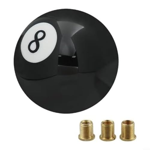 Fauhapyway Pommeau de levier de vitesse manuel noir 8 boules de billard pour voiture camion avec 3 adaptateurs pour Toyota pour Honda