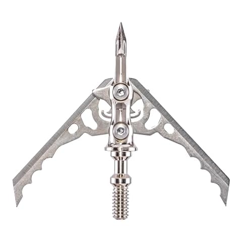 Rage Hypodermic NC 2-Blade 100gr Hunting Broadhead (R38100), Hybrid Tip, No Collar Blade Lock.035” Thick Swept-Back Angled Blades with a 2” Cutting Diameter, Machined Stainless Steel Ferrule, 3-Pack Cover