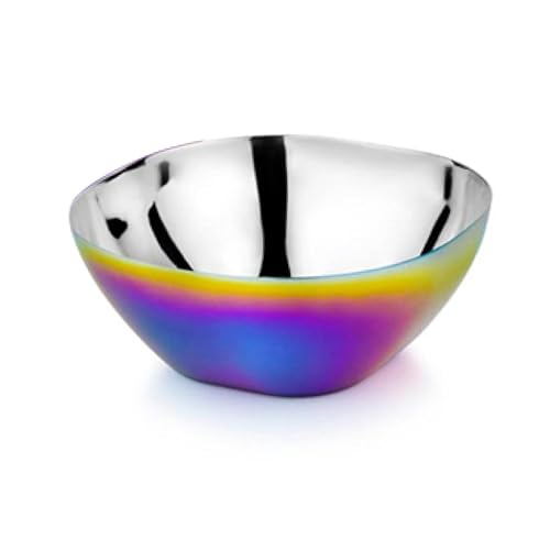 Ahimsa Stainless Steel Kids Bowl, Durable Pediatrician Designed Toddler Snack Bowls, 12oz, Premium Non Toxic Metal, Easy to Clean & Dishwasher Safe, Rainbow
