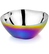 10-Pack Stainless Steel Divided Plates - Rainbow Iridescent, For Kids & Adult Portion Control (8.3")