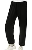 Boys Lightweight Loose Yoga Pants Elastic Waist Modal Yoga Harem Pants Kung Fu Wide Pants Black