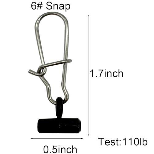 50PCS Fishing Sinker Slides with 6# Duo Lock Snap Black Fishing Line Slider Sinker Weight Connectors for Fishing Rigs Tackles Saltwater Surf - Image 3