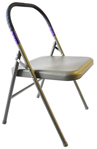 Pune Yoga Chair - Tan Chair with Purple Wrap