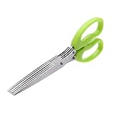 5-Blade Herb Scissors with Comfort Grip Handle, Kitchen Shears for Cutting Herbs and Nori, Green