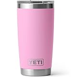 YETI Rambler 20 oz Tumbler, Stainless Steel, Vacuum Insulated with MagSlider Lid, Power Pink