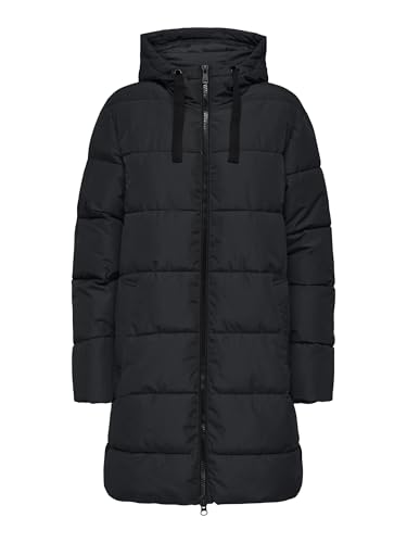 ONLY Damen Steppmantel ONLClaire Puffer Hood Coat Winterparka mit Kapuze 15323232 Black XXL