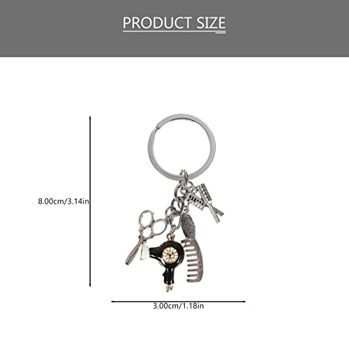 ifundom Hairdresser Keychain Comb Hair Dryer Charm Keychain Hairdresser Hair Stylist Pendant for Women Men Salon Owner Bag - Image 2