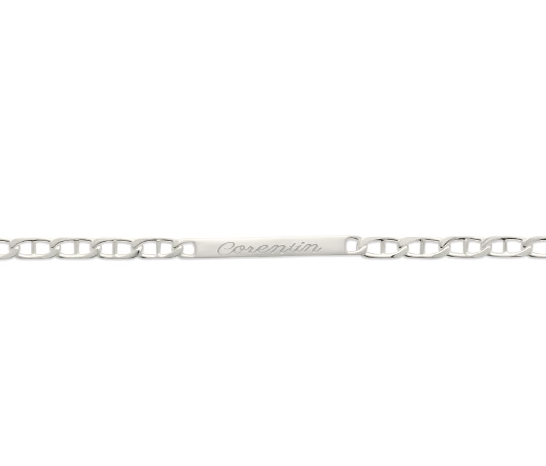 Tata Gisèle - Pulsera de identidad para mujer o hombre, de plata 925/000, malla marina, grabado incluido, embalaje de regalo