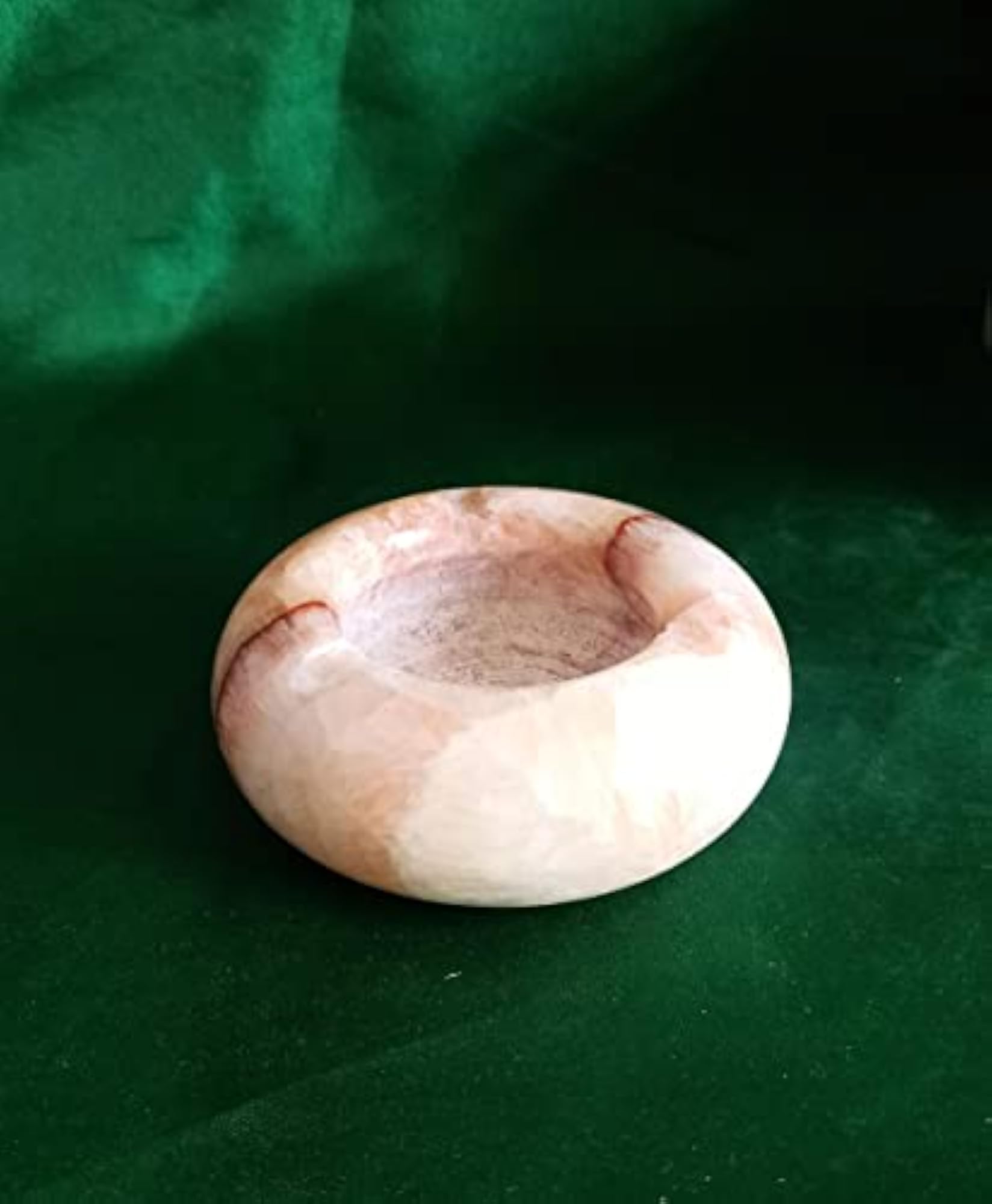Rameshwaram Marble Onyx Stone Ash Tray Gift for Him, Natural Stone Decor