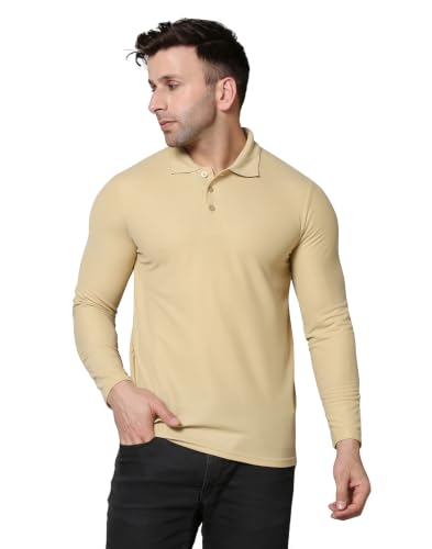 Image of INKKR Men's Soild Full Sleeve Polo Neck T-Shirt Combo