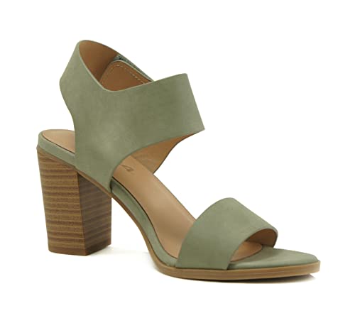 Soda Topshoeave Wait Womens Open Toe Chunky Heel Ankle Strap Shoes Block High Heel Dress Sandals (7, D-Sage Nbpu, Numeric_7) #TOP3