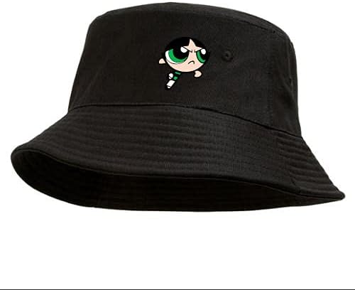 Powerpuff Girls Bucket hat Cartoon Unisex 100% Cotton Foldable Bucket Beach Sun Hat