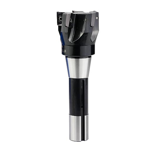 Image of Indexable End Mill with 5 Pcs APKT1604 Carbide Inserts, 2 inch Cutting Diameter, 6-1 /8 inch Overall Length, 90 Degree, R8 Shank, 5 Flutes