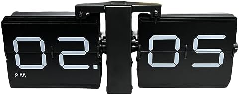 Table Clock, Stylish, Wall Clock, Flip Clock, Design Clock, Flap Clock, Retro Flip Clock, Stylish, Rotating Clock, Desk Clock, Hanging/Standing Type, Housewarming Gift, Gift, Living Room, Office Clock, Home Desk Decoration Black-B