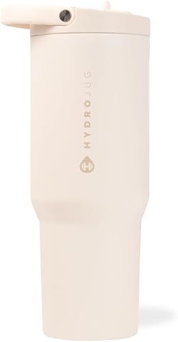 Miniatura 19 de HydroJug Sport Botella de acero inoxidable con popote, aislada al vacío, de 40 onzas, a prueba de fugas, diseño ergonómico, reutilizable, apta para