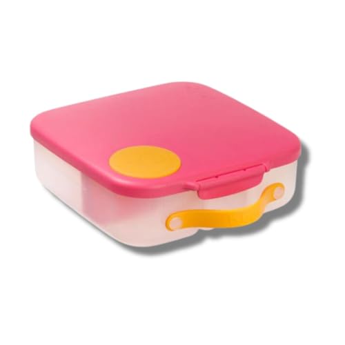 Image of b.box Lunch Box for Big Eaters All Ages - 8.5 Cup Leak Proof Bento Box with 4 Compartments, School Lunch Container with Ice Pack, Dishwasher Safe, BPA-Free, PFAS-Free - Strawberry Shake