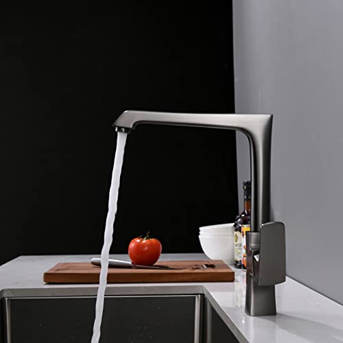Robinet de cuisine rotation à 360 ° anti éclaboussures gris chic - 3