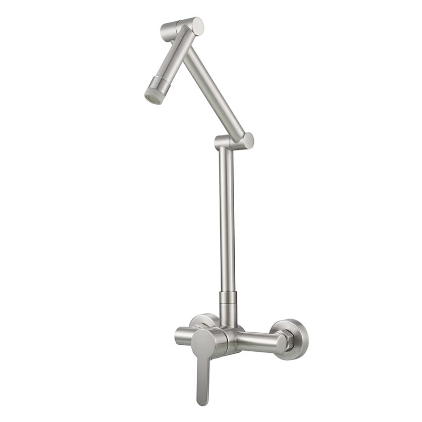 Robinet cuisine mural pliable double mode pour évier