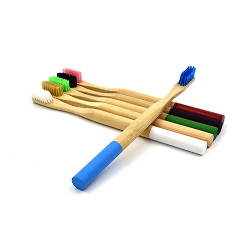 FOMIYES Bambuszahnbürste Mit Runder Griffform Natürliche Borsten Für Erwachsene Umweltfreundliche Holzzahnbürste Für Reisen Sensitive Zahnfleischpflege – Bild 6