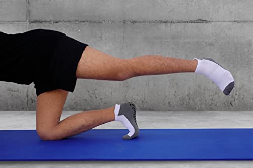 RATIVE Super Grips Anti Slip Non Skid Yoga Hospital Socks for Adults Men Women (X-Large, 3-Pairs/White) - Thumbnail 5