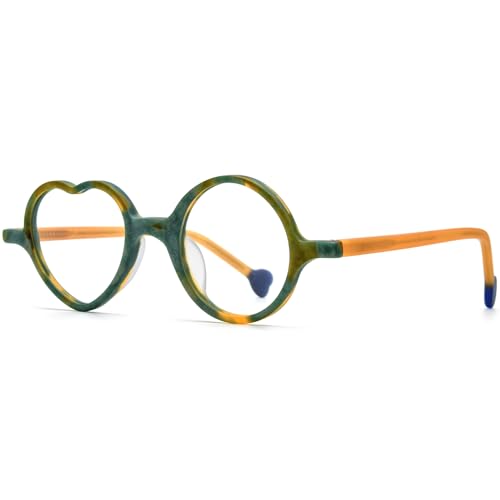 Image of HEPIDEM Multicolor Acetate Glasses Frame Men Women Round Eyeglasses Optical Spectacles 9377
