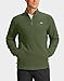 Pudolla Fall Winter Fashion Windproof Sweatshirt for Men Quarter Zip Pullover Golf Sweaters for Men(Army Green L