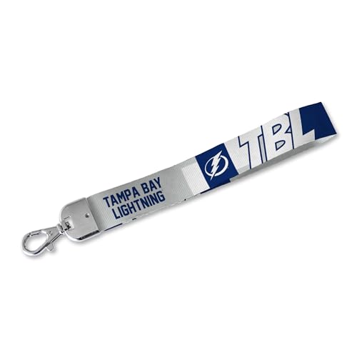 Rico Industries NHL Hockey Tampa Bay Lightning Standard Wrist Lanyard Key Chain, Cute Wristlet Strap Keychain Holder for Women Men Car Keys ID Badges Card Wallet Phone Camera