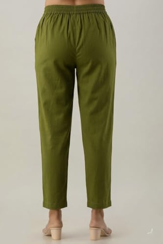 Image of Regular Fit Cotton Woman Trousers Pants Kurti Pant Casual Daily Formal Office Use