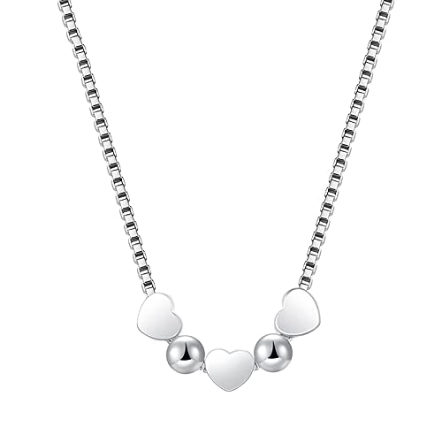 Pendentif perles rondes en cœur argent 925 prestige féminin