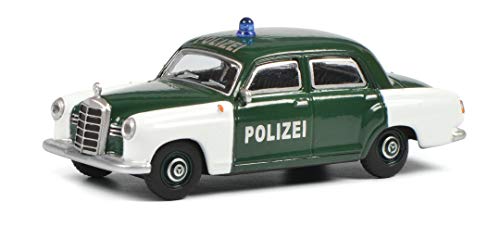 Schuco Mercedes Benz 180 D Polizei, Ponton (W120), Modellauto, Maßstab...