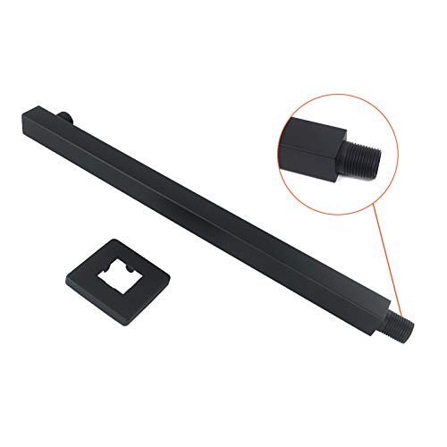 Nearmoon 16 Inch Shower Arm, Rain Shower Head Extension Extender, With Flange And Teflon Tape, Made Of Thicken Stainless Steel For Bathroom Rainfall Showerhead (Matte Black) #TOP2