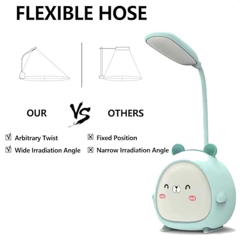 Image of Desk Lamps for Study Table - Rechargeable USB Warm Light LED Children Eye Protection Lamps, Desk Lamp for Work from Home Yellow Color Light (Cute Kids Lamp, Plastic, Pack of 1,Random Colour)