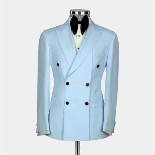 Men Double Breasted Blazer Slim Fit Peak Lapel Suit Jacket for Prom or Business Events3
