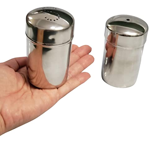 Conjunto Paliteiro e Saleiro de Mesa em Inox 5x9cm