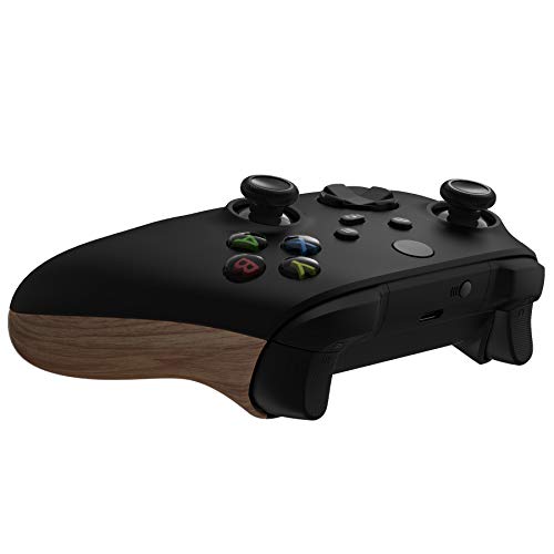 Image of eXtremeRate Controller Grip for Xbox Series X & S, Wood Grain Soft Touch Comfortable Side Rails, Replacement Back Panels Accessories Rear Shell for Xbox Core Wireless Controller