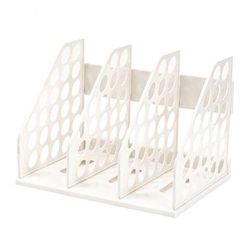 Zipplunk File Holder A4 Paper Folder Holder 3 Vertical Desk Tidy Organiser Compartments Magazine Storage for School Office