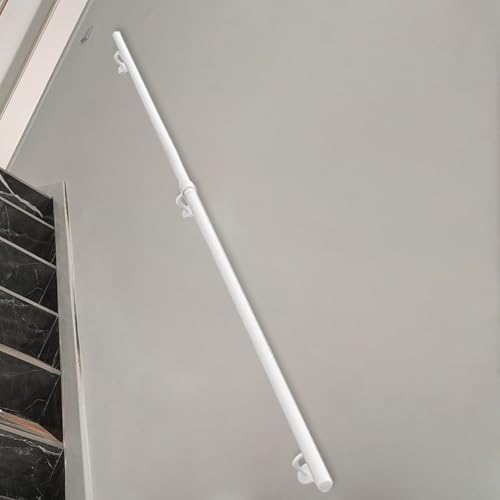 Lanmmraifc Pasamanos Blanco Moderno para escaleras de 1, 2, 3, 4, 5 y 6 Metros, pasamanos de Escalera de Hierro Forjado para Montaje en Pared, pasamanos para lofts, barandillas, pasillos(100cm)