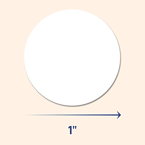 1" Round Matte White Sticker Label, Laser/Inkjet Printing - Letter Size, 30 Sheets #TOP3