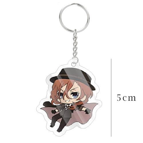 Image of Careflection Bungou Stray Dogs Keychain, Cartoon Anime Acrylic Collectible Key Ring Novelty Pendant Accessory for Anime Fans
