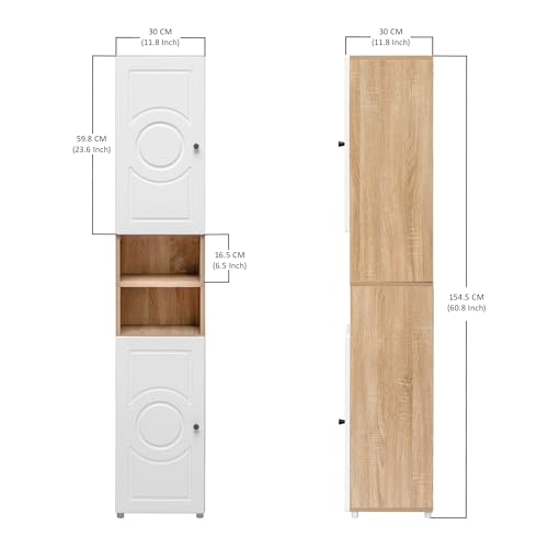 Image of Rocco Lofty Bookshelf for Living Room, Bedroom, Office & Study | Soft Closes Hinges | Smooth Premium Finish (Tall Size, Circles)