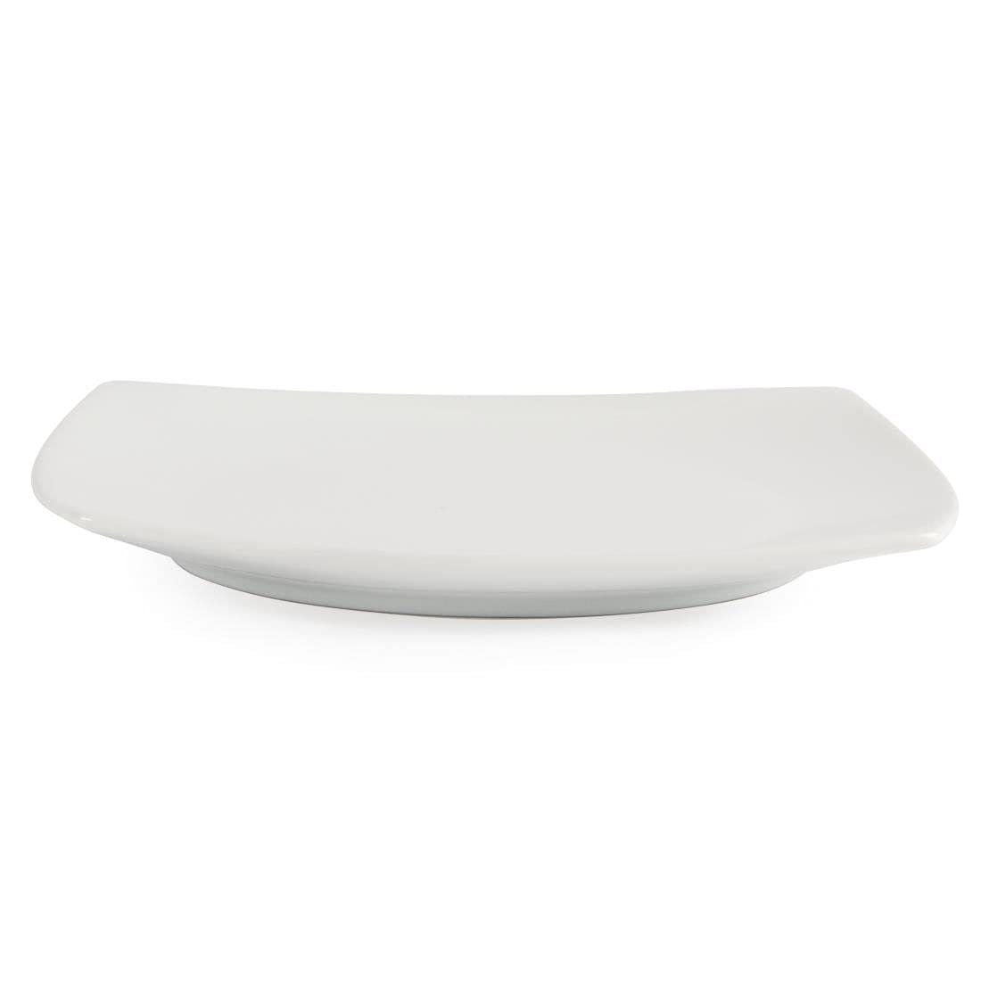 Olympia Whiteware - Placas de servicio cuadradas redondeadas de porcelana de 185 mm, 12 unidades