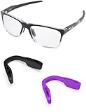 PapaViva 2 almohadillas de nariz de repuesto para Oakley Knolls OX8144, color morado y negro, ajuste asiático