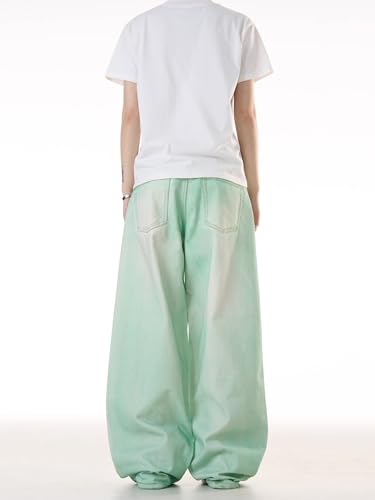 GUOYUXIAO Men's Jeans American-Style Denim Pants for Women Relaxed Straight-Leg Washed Long Pants Trouser for Men4