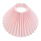 Housoutil Abat Jour Plissé Rose Tissu et Fer pour Lampe de Chevet et Lampe de Table Accessoire Pratique pour Chambre Adulte et Salon