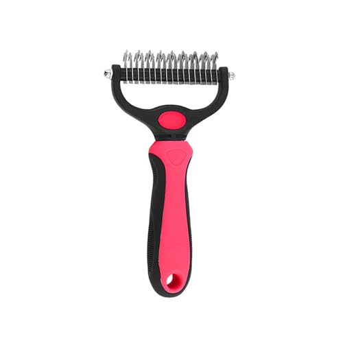 Peigne pour chiot et chat rouge L - Élimine les noeuds et les poils morts sans douleur
