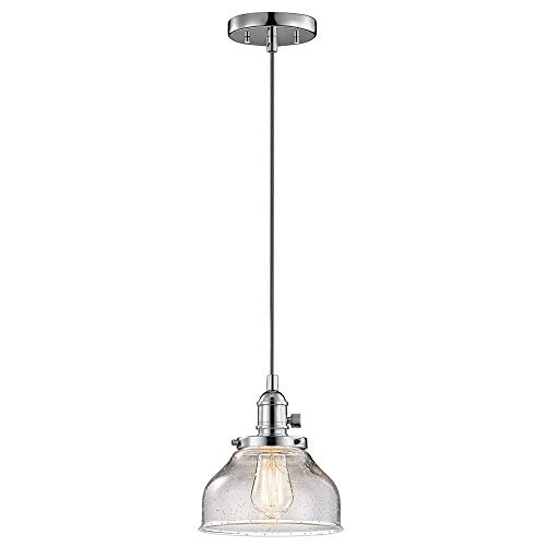 Up To 50% OFF KICHLER Avery 8.5 1 Light Bell Mini Pendant with Clear Seeded Glass Chrome