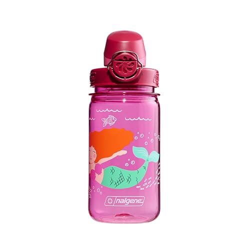 Image of Nalgene Kids' 12 oz On The Fly Lock-Top Water Bottle, Pink Mermaid