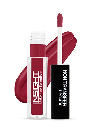INSIGHT Non Transfer Liquid Lipstick- Red Rose| Waterproof| Matte Finish| Transfer & Smudge Proof| Lightweight| 12 Hr Wear| Highly Pigmented 4 ml